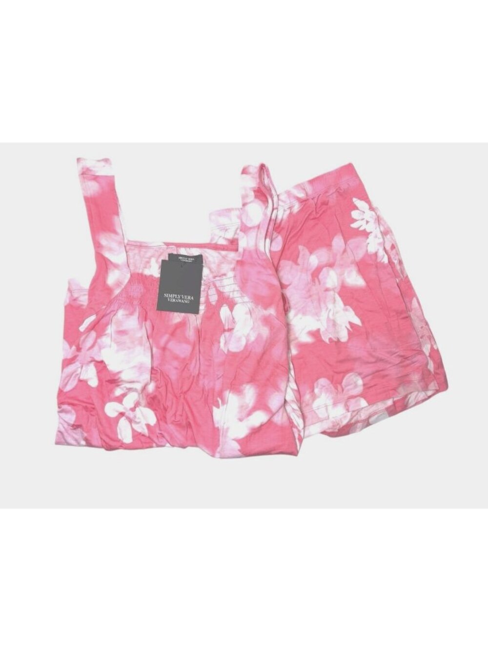 Simply Vera Wang Womens Coral Floral Tank & Shorts Pajama 2 Pc Sets Sz XL New - Picture 4 of 10
